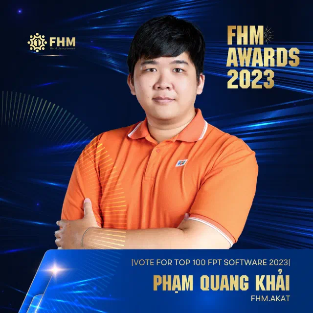 FHM Awards 2023 Top 100 nominee card for Pham Quang Khai